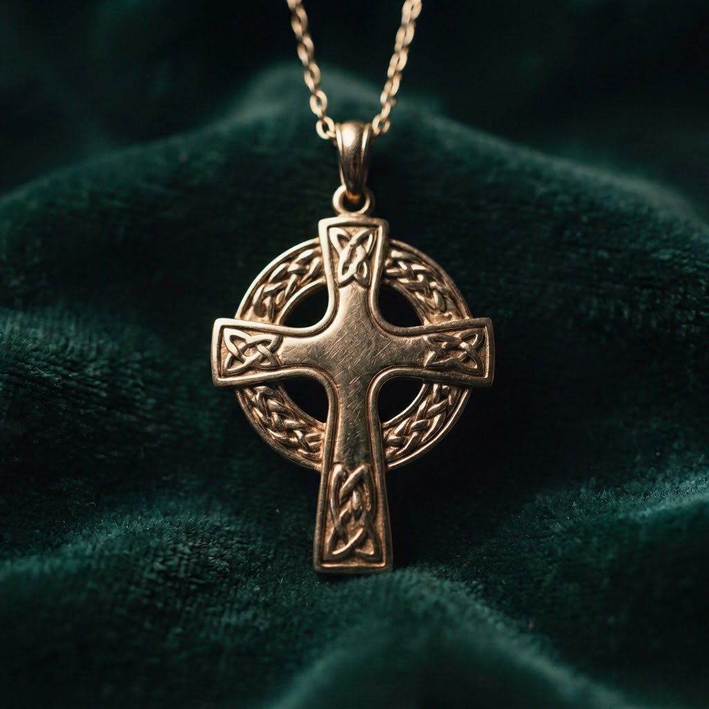 Золотой крест в круге, изготовление на заказ